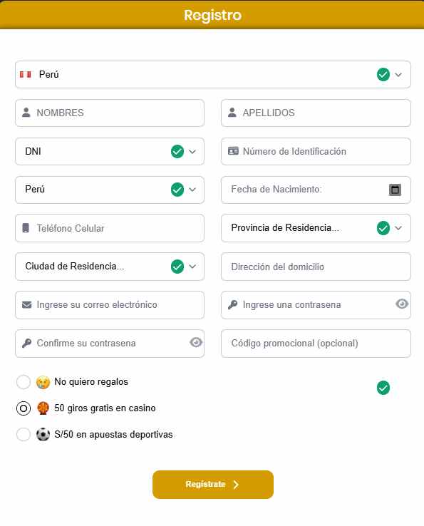 Doradobet registro